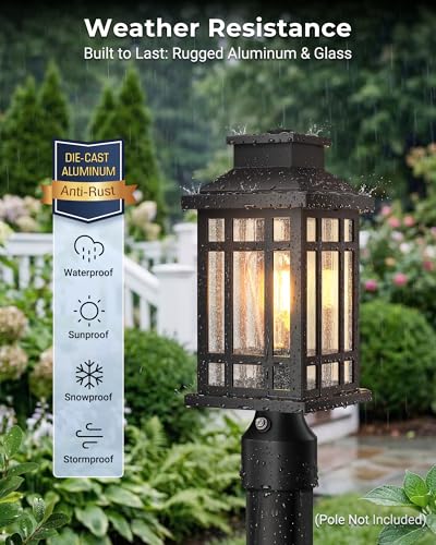 Dusk to Dawn Outdoor Post Lights with Pier Mount Base (2 Count)