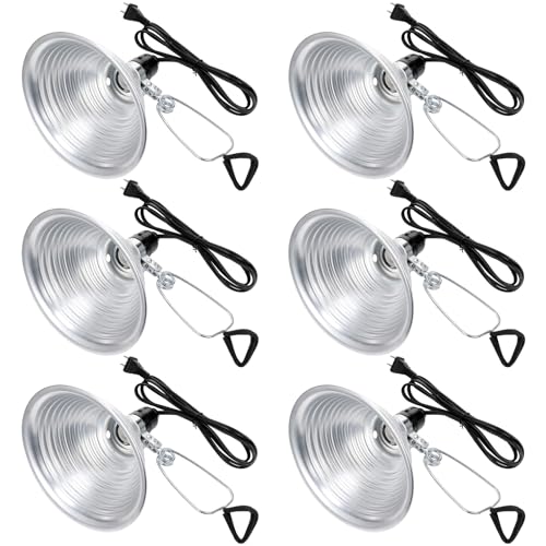 6 Pcs Adjustable Clamp Lamp Light with Aluminum Reflector Up to 150 Watt
