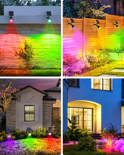 Solar Spot Lights Outdoor Color Changing (8 Count)