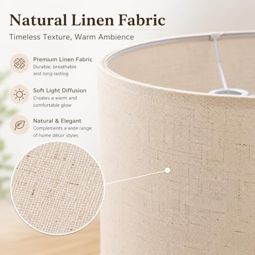 Linen Drum Lamp Shade
