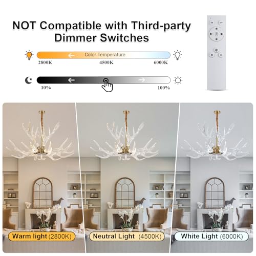 Acrylic Antler Chandelier Ceiling Light Fixtures