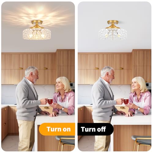 Gold Semi Flush Mount Ceiling Light