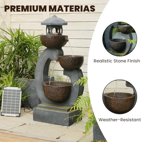 35.5" H Solar Water Fountain Outdoor Garden 3