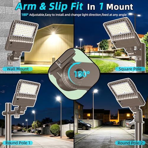 10Pack 200WLED Parking Lot Lights Dusk to Dawn Photocell