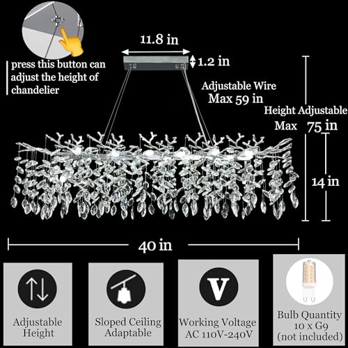 Tree Branch Chandelier Modern Crystal Pendant Light