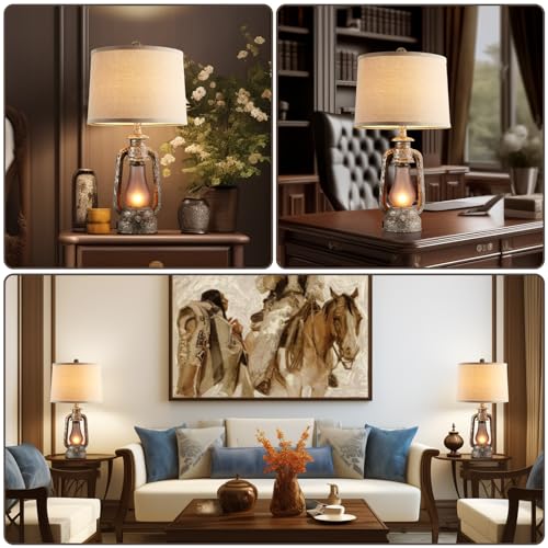 Farmhouse Rustic Table Lamps Set of 2 (2 Count)