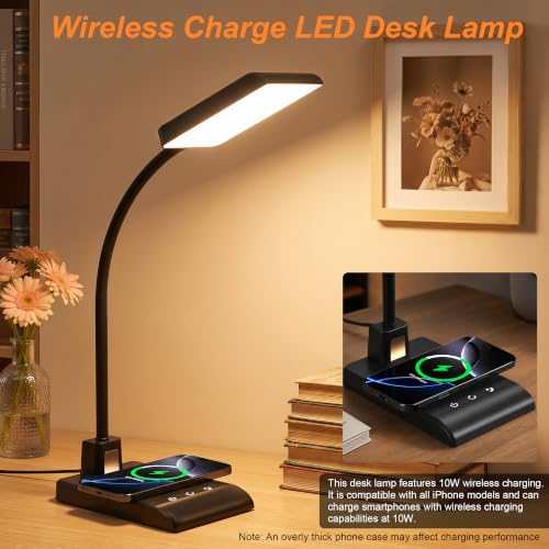 Desk Lamp with Wireless Charger (Black)