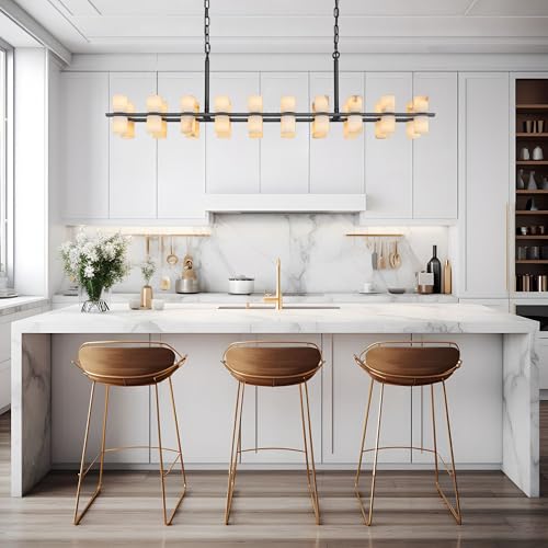 Alabaster Rectangular Chandelier for Dining Room