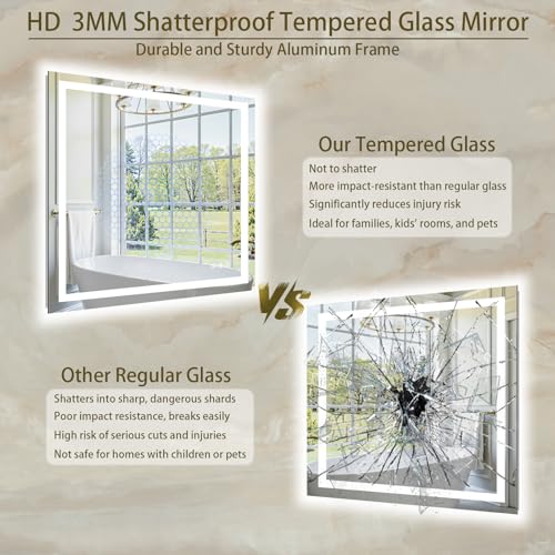 36"x36" LED Bathroom Mirror with Lights