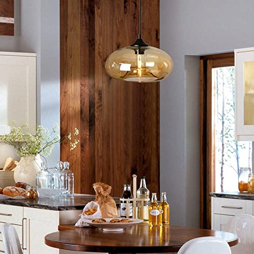 Industrial Pendant Light Shade of Onion Vintage Chandelier E26 Pendant Lighting for Kitchen Island Colorful Glass Cage