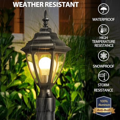 18" Updated Large Dusk to Dawn Outdoor Post Lights