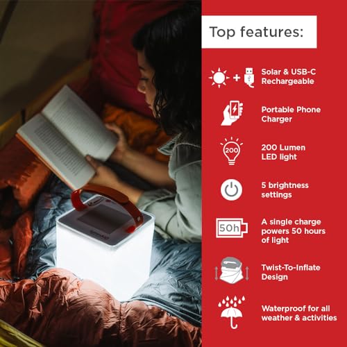 Max 2-in-1 Inflatable Solar LED Camping Lantern & Phone Charger