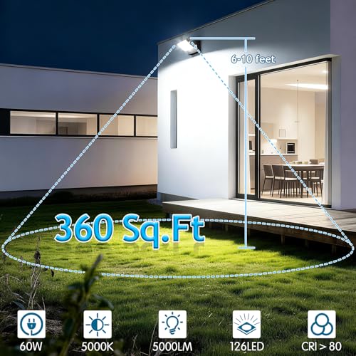 60W LED Outdoor Wall Lights 360° Rotatable Flood Lights 4Pack