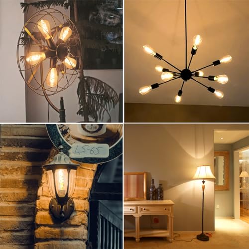 12 PCS ST58 Dimmable Spiral Vintage E26 LED Bulb 60 Watt LED Edison Bulbs (12 Count)