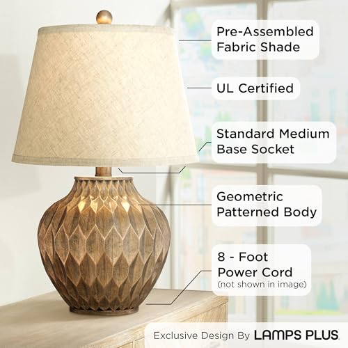 Buckhead 22" High Table Lamp Warm Bronze Brown Accent Geometric Urn