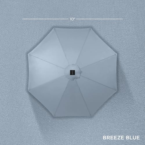10ft Solar Polyester LED Lighted Patio Umbrella w