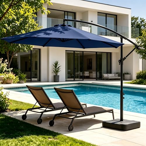 10FT Cantilever Offset Outdoor Umbrella with Base Included
