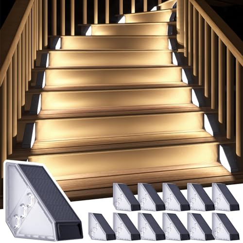 Solar Stair Lights Outdoor Waterproof (12 Count)