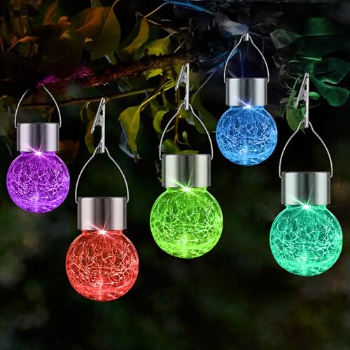 Solar Lights Outdoor Hanging Decorative Globe 8 Pack (8 Count)