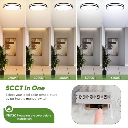 18inch 50W LED Flush Mount Ceiling Lights 5600lm Super Bright (2 Count)