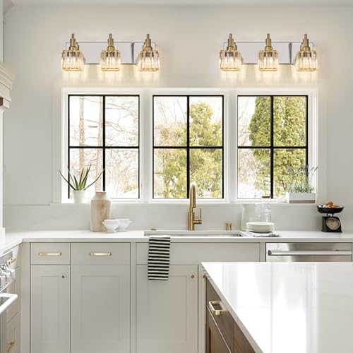 Crystal Bathroom Vanity Light Gold Chrome 3
