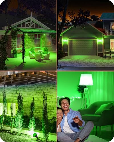 Halloween Outdoor PAR38 Green Flood LED Light Bulbs Dimmable 4Pack (4 Count)