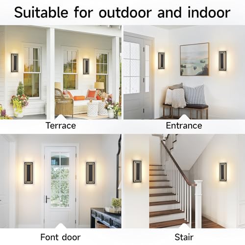 Modern Outdoor Square Wall Sconce LED (2 Count)