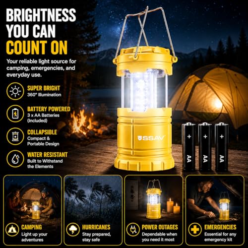 2 Pack Battery Powered LED Lanterns with Batteries for Each Lantern (2 Count)