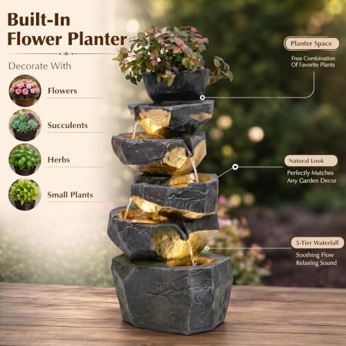 27H Outdoor Water Fountain with 5