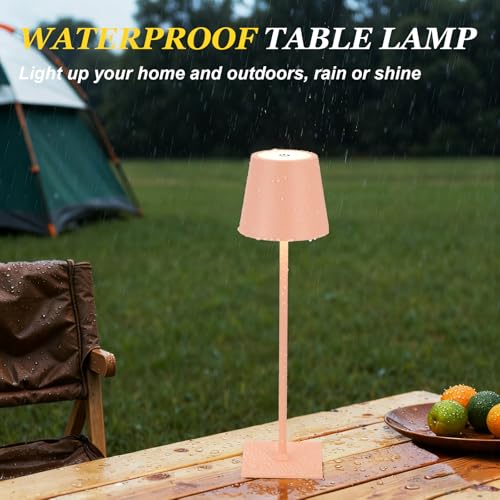 Pink Cordless Rechargeable Table Lamp 5000mAh Battery Operated Lamps