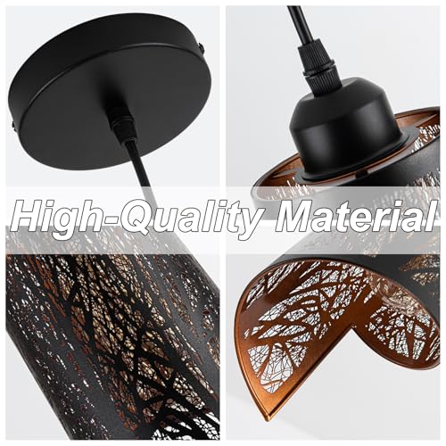 Industrial 3 Pack Black Pendant Light for Kitchen Island (3 Count)
