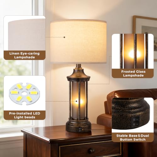 24" Farmhouse Table Lamps for Living Room