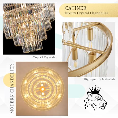36" Large Crystal Chandelier (23 Count)