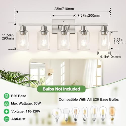 5 Light Bathroom Light Fixtures