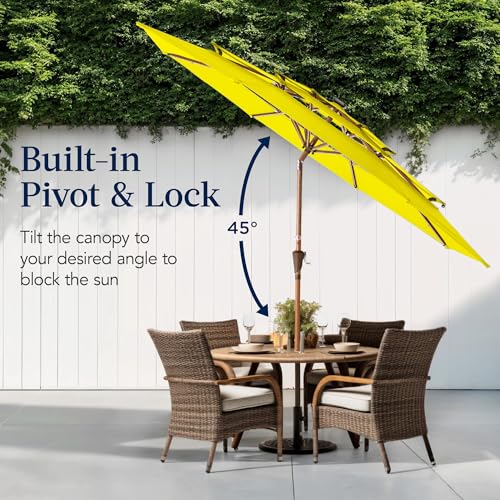 10ft 3 Tier Solar Patio Market Umbrella