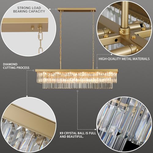 Gold Crystal Chandeliers for Dining Room