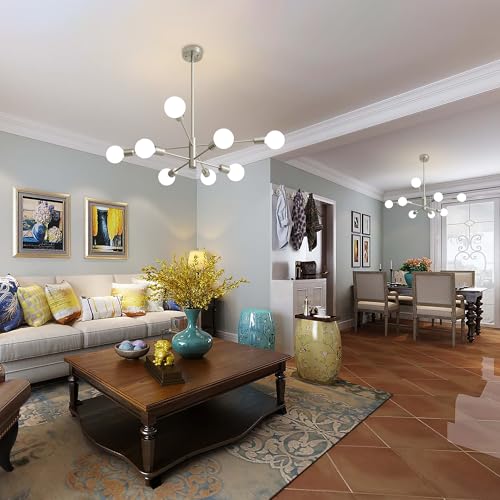 Chandeliers for Dining Room Brushed Nickel 8Light Modern Kitchen Chandelier