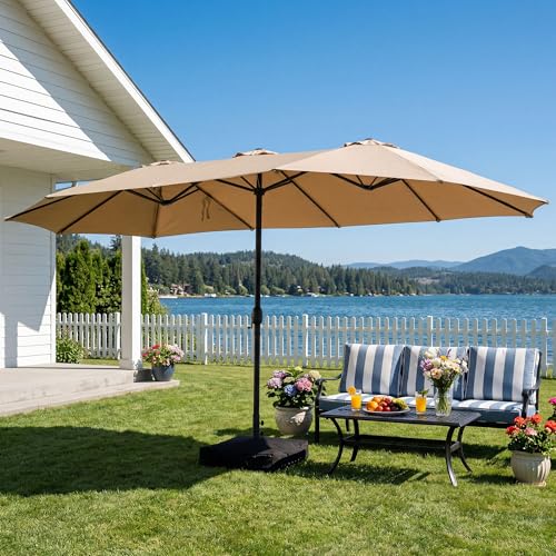 15FT Large Double Sided Patio Umbrella with Base Included