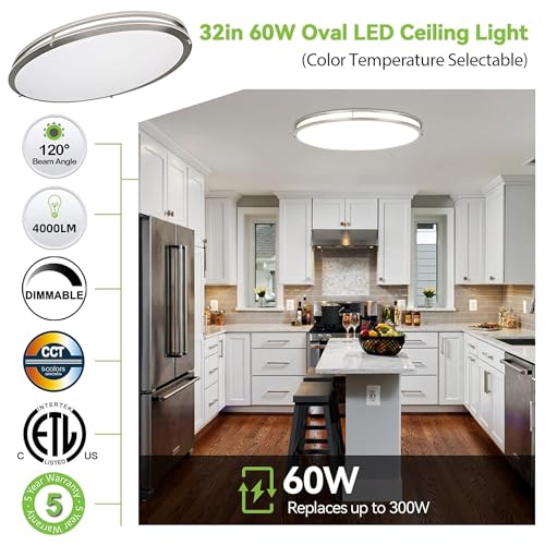 32 Inch Oval LED Ceiling Light