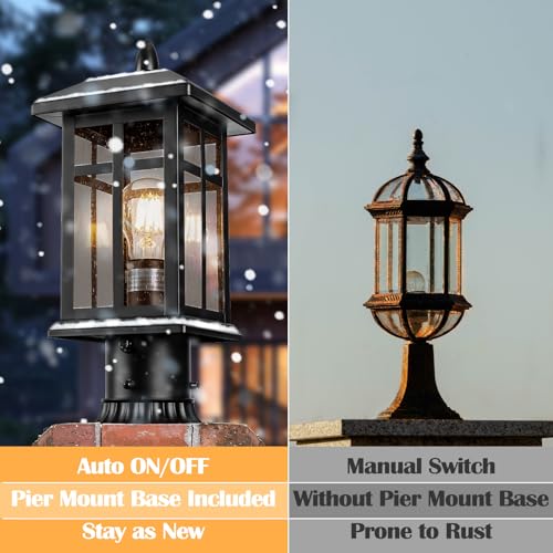 2 Pack Outdoor Post Light Electric (2 Count)