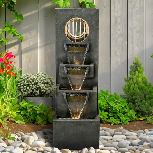 39.3” H Modern Outdoor Fountain