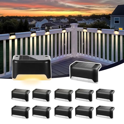 Solar Deck Lights Outdoor Waterproof LED 12 Pack (12 Count)
