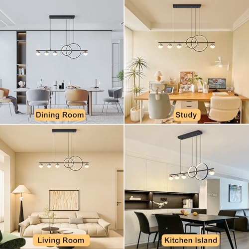 Modern LED Black Gold Chandelier