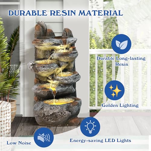 Outdoor Cascading Rock Water Fountain