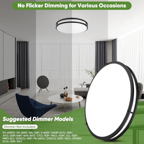 18inch 50W LED Flush Mount Ceiling Lights 5600lm Super Bright (2 Count)