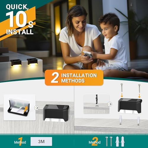 Solar Deck Lights Outdoor Waterproof LED 12 Pack (12 Count)
