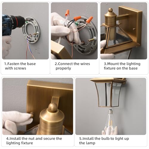 Brass Exterior Sconces (2 Count)