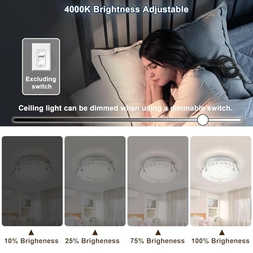 Flush Mount Crystal Ceiling Light Modern LED Hallway Light Fixtures