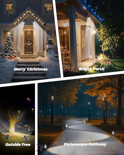 2 Pack Solar Spot Lights Outdoor Waterproof