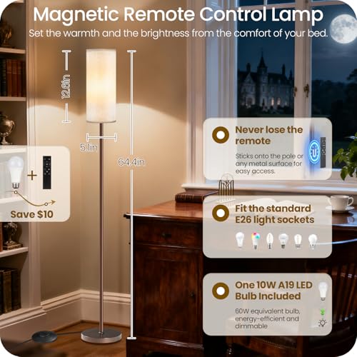 Dimmable Floor Lamps for Living Room with Remote and Foot Switch